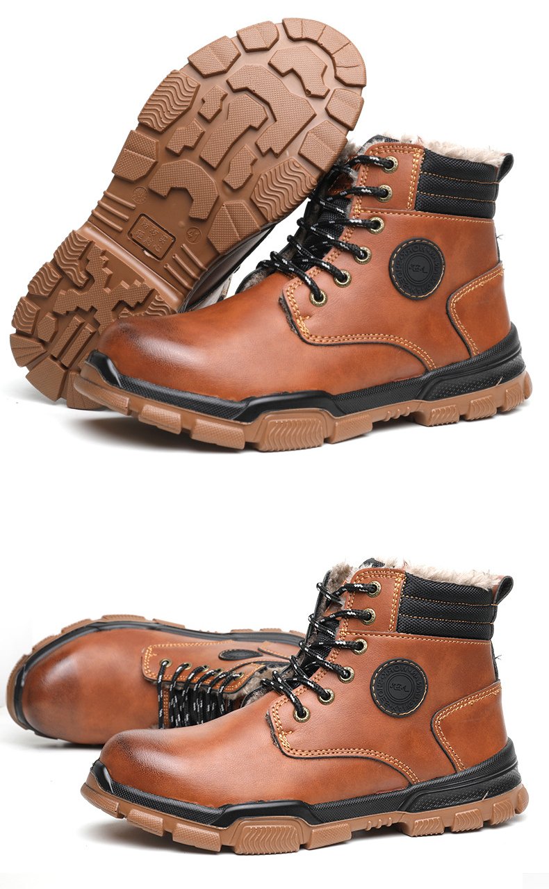 Padded Men's Microfiber Leather Kevlar Protective Shoes