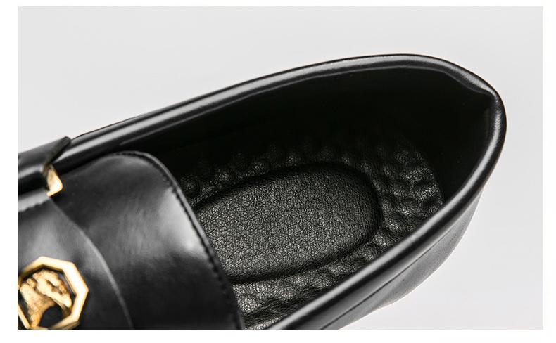 Mens Dress Shoes Slip-On Shoes Genuine Leather Loafers Shoes for Men - 0018