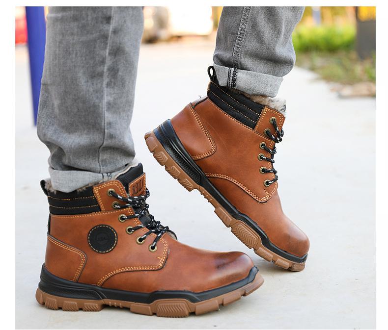 Padded Men's Microfiber Leather Kevlar Protective Shoes