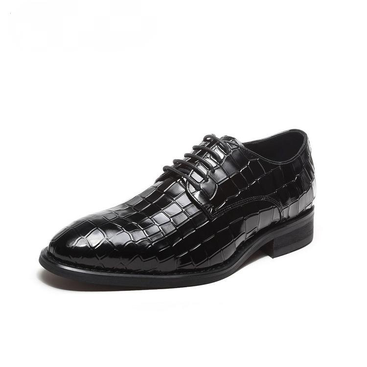 Crocodile Print Leather Men's Shoes Wedding