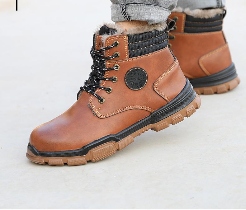 Padded Men's Microfiber Leather Kevlar Protective Shoes