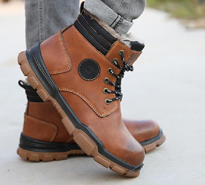 Padded Men's Microfiber Leather Kevlar Protective Shoes