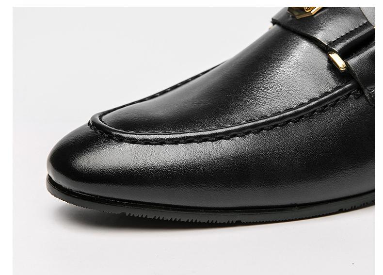 Mens Dress Shoes Slip-On Shoes Genuine Leather Loafers Shoes for Men - 0018
