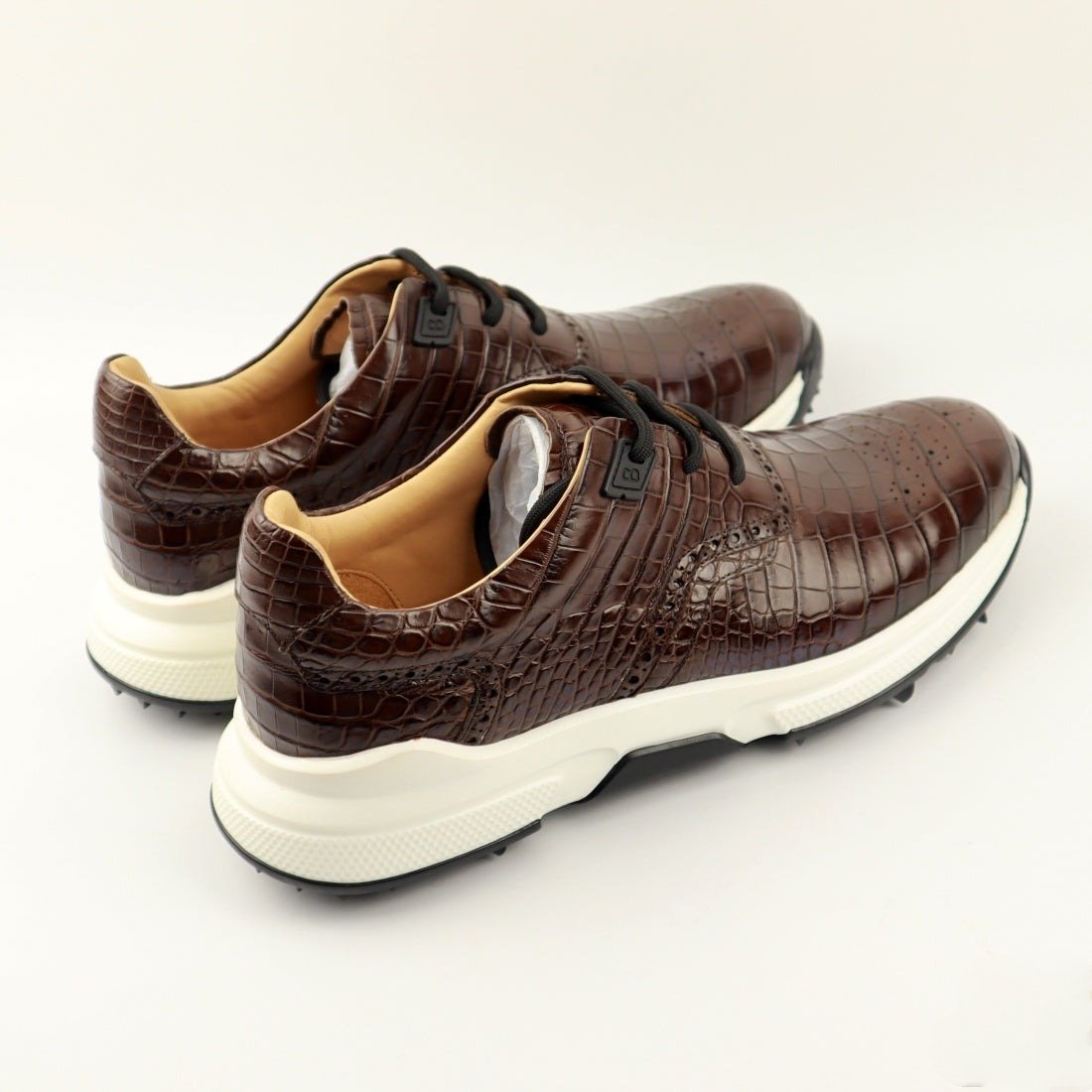 Men’s Golf Shoes Genuine Crocodile Alligator Skin Leather Handmade