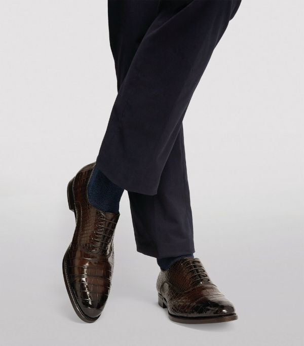 Saddle Crocodile Oxford shoe