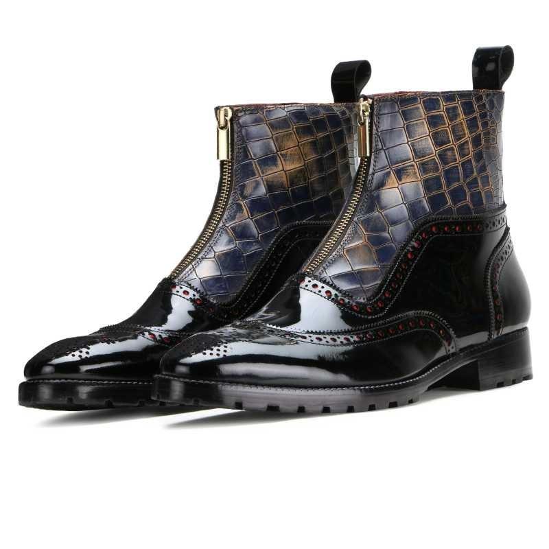 Ripper Deepcroc Zipper Leather Boots