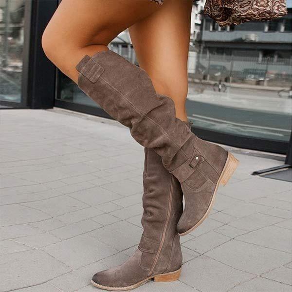 Women'S Side Zip Low Heel Fashion Boots
