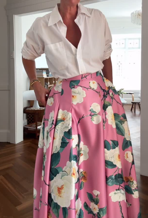 Fab Pink Floral Elegant Skirt