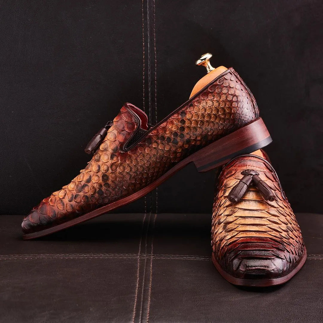 Genuine Python Tassel Loafers