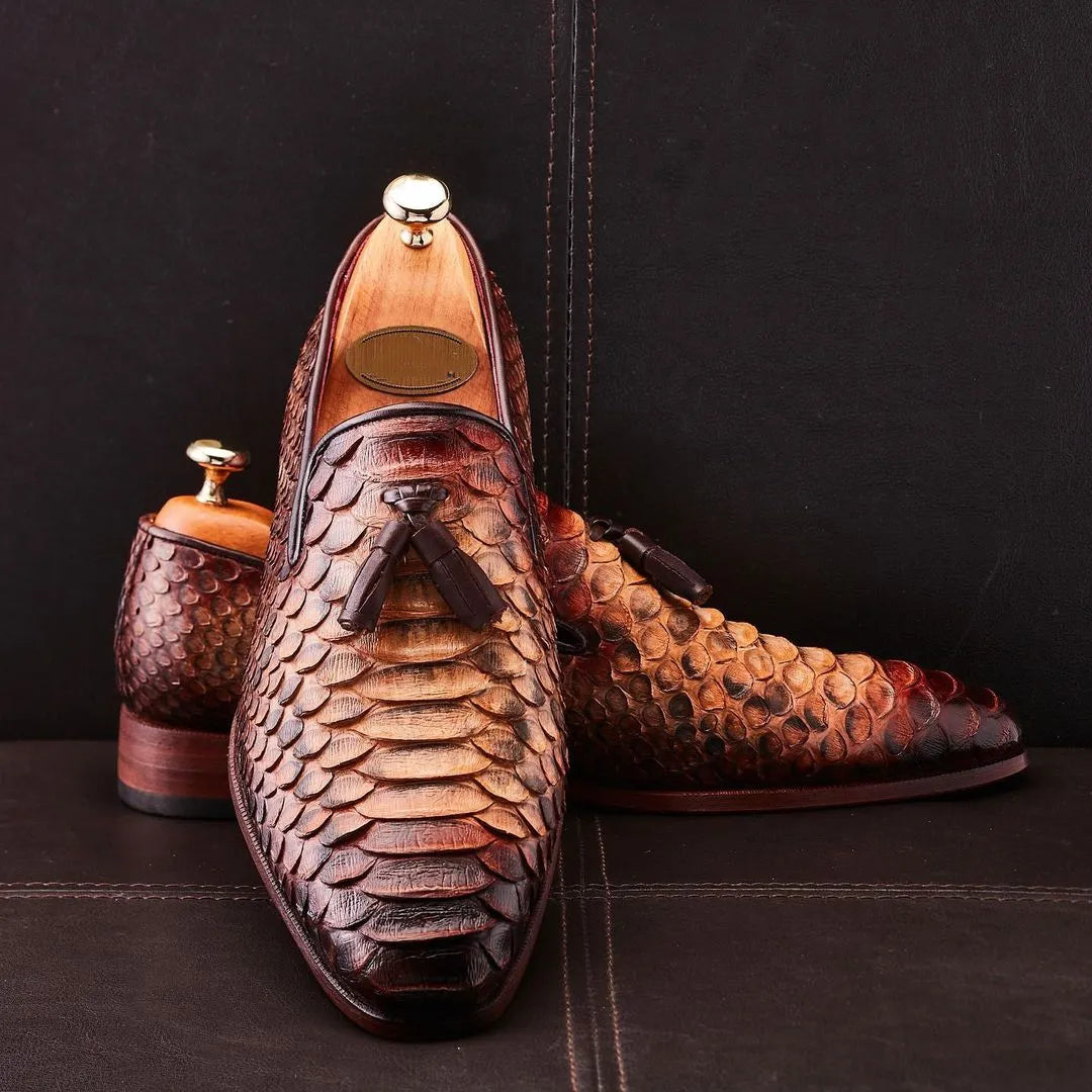 Genuine Python Tassel Loafers