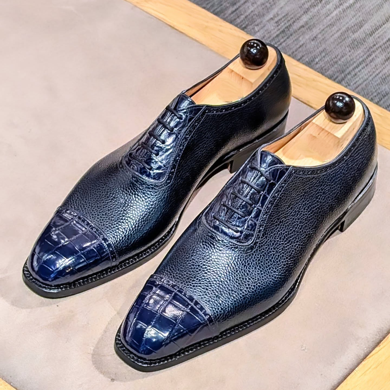 Handmade Crocodile Leather Oxford Dress Shoes