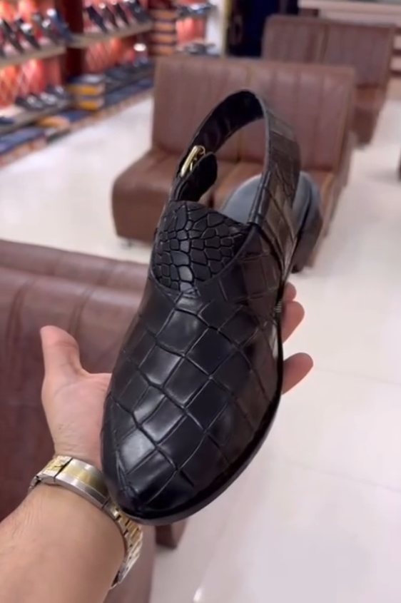 Vintage Crocodile Leather Sandals
