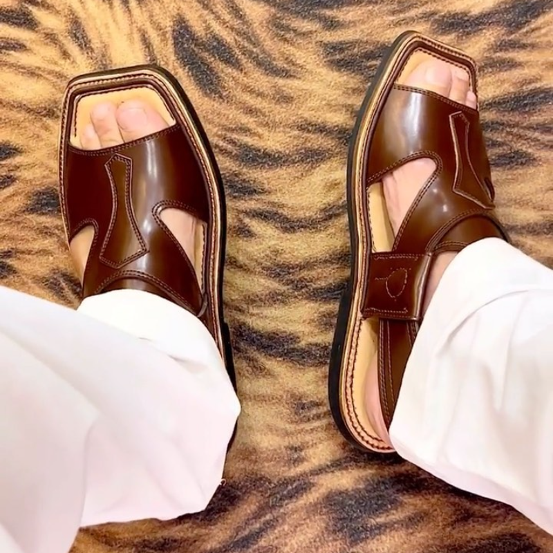 Classic Brown Calfskin Flip Flops