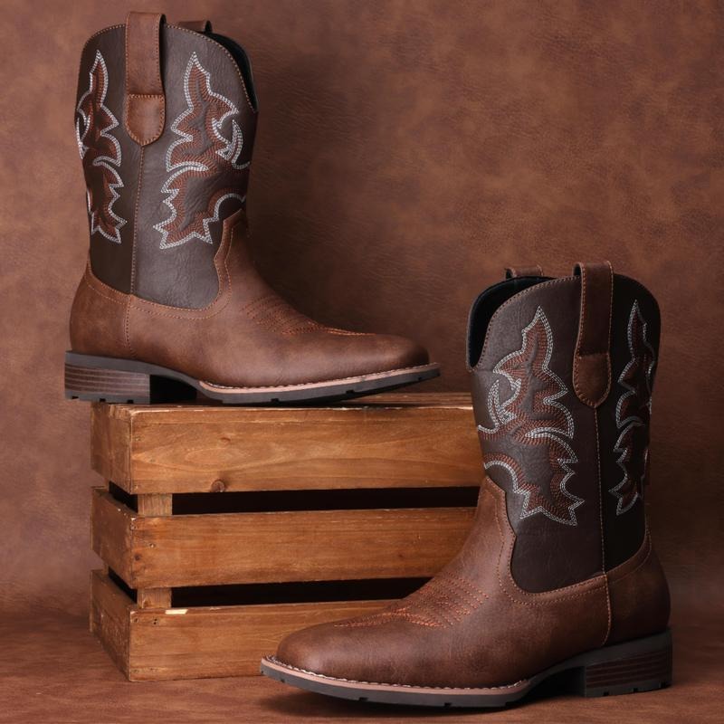 Men's Western Boots With Embroidered