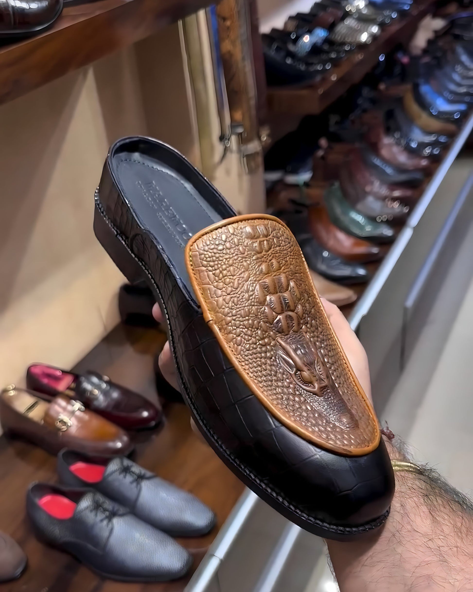 Limited Edition Croc Scaled Mules