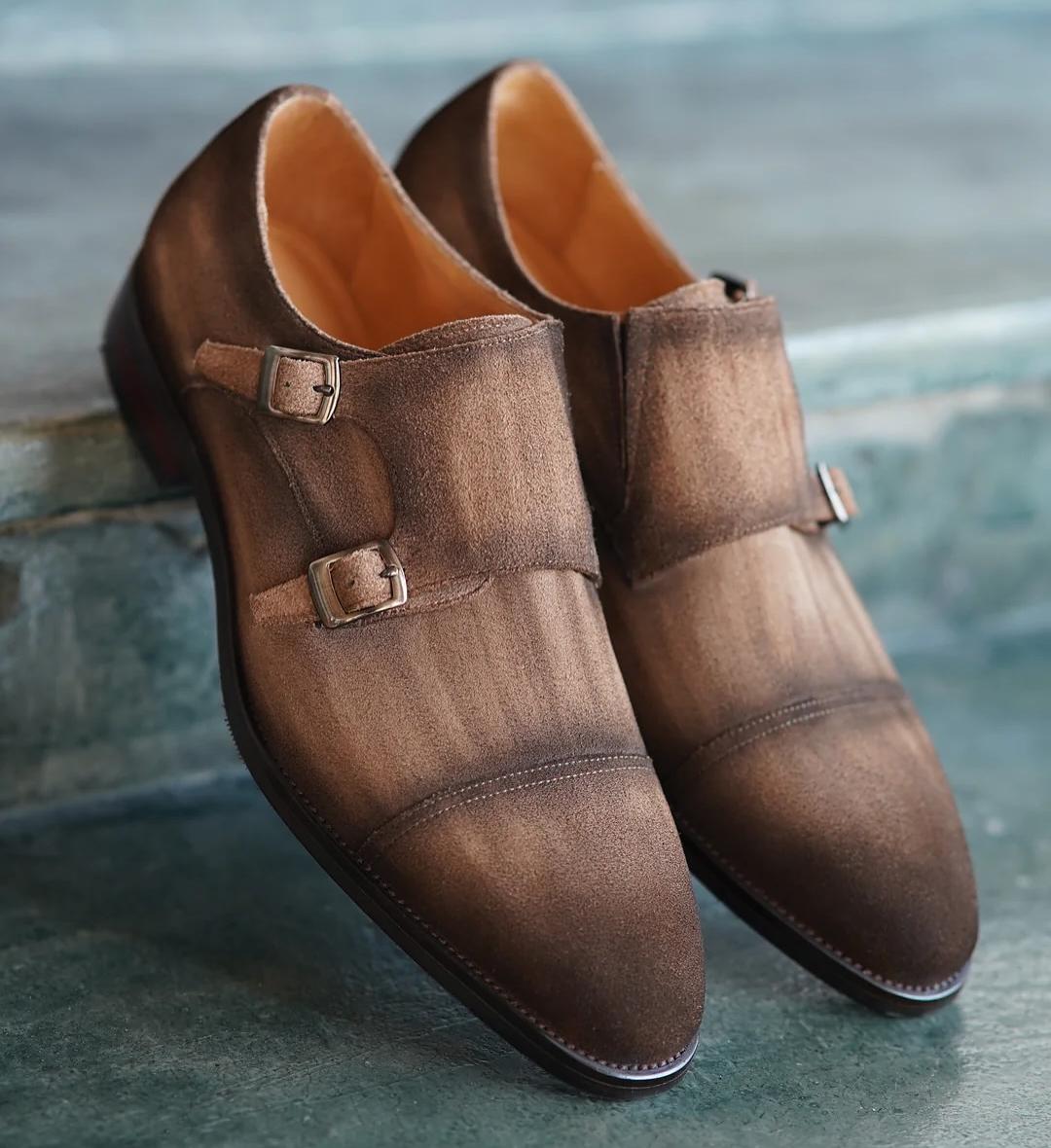 Cap Toe Double Monkstrap Shoes