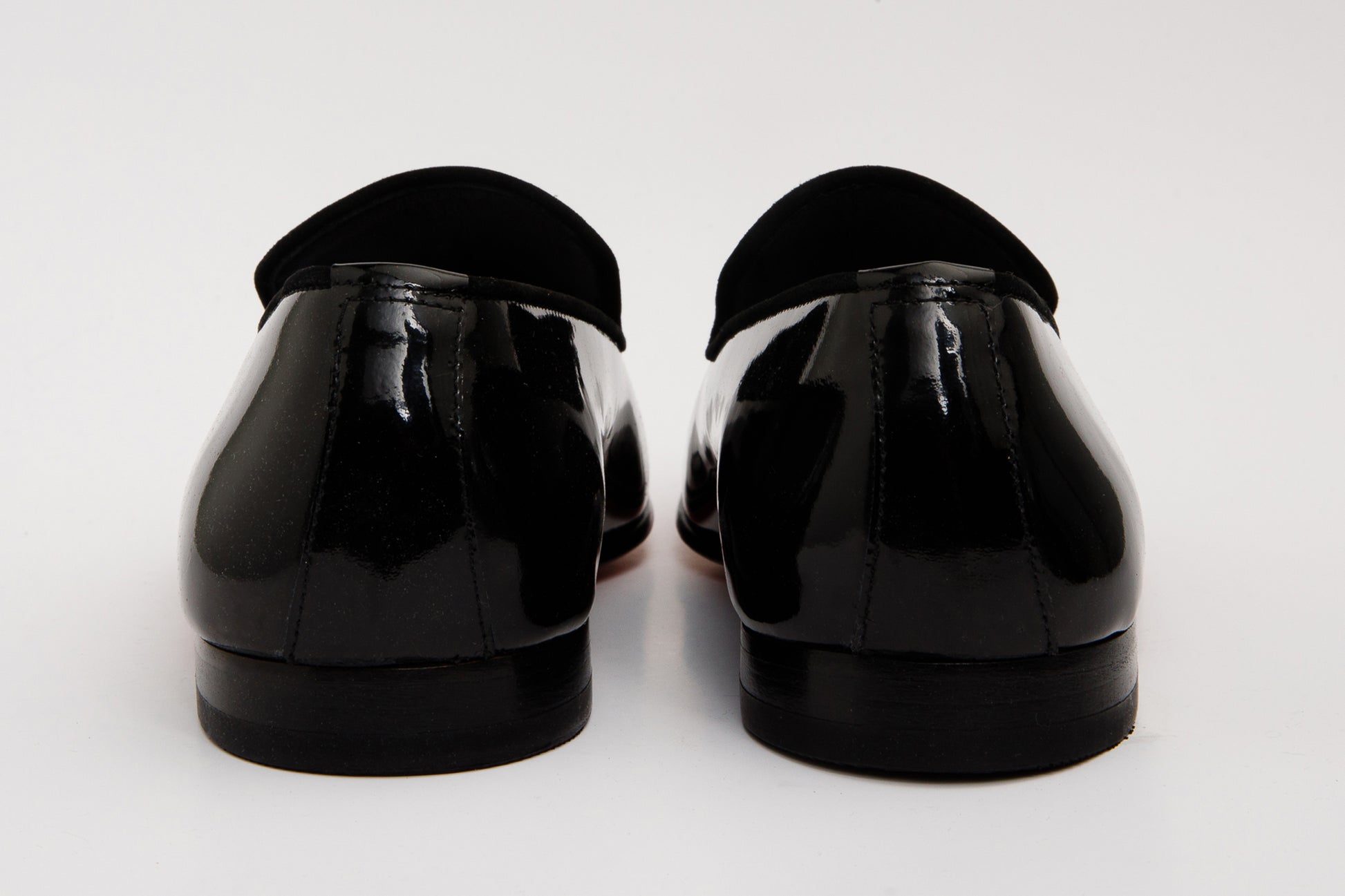 The Pombe Black/White Patent Leather Dress Slip-on Loafer Men Shoe