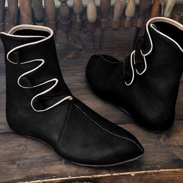 New Style Flat Pointed Toe Retro Simple Men's Boots