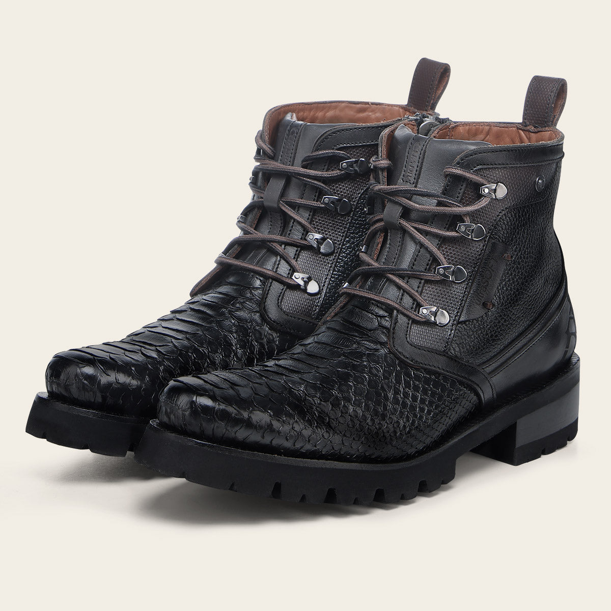 Men's Urban Genuine Leather Python Ankle Boots