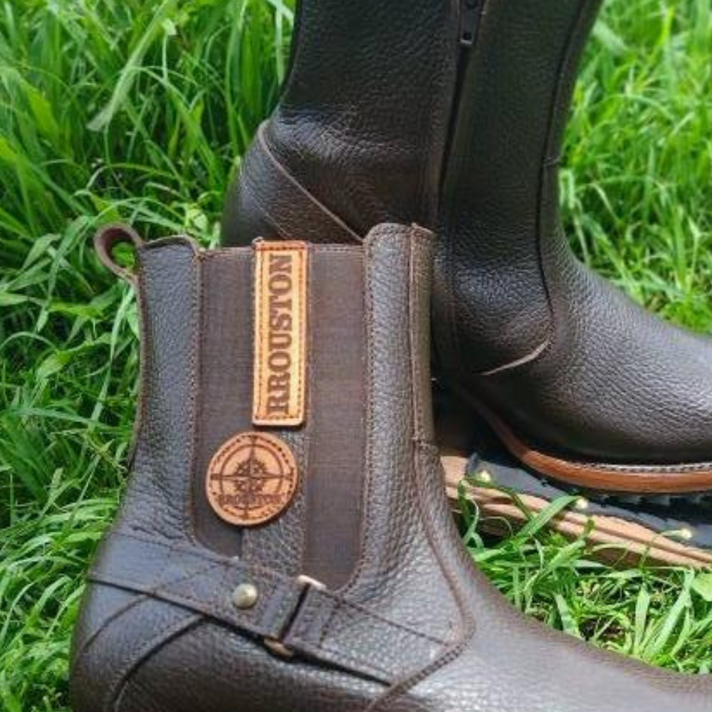 Compass Medal Genuine Leather Boots