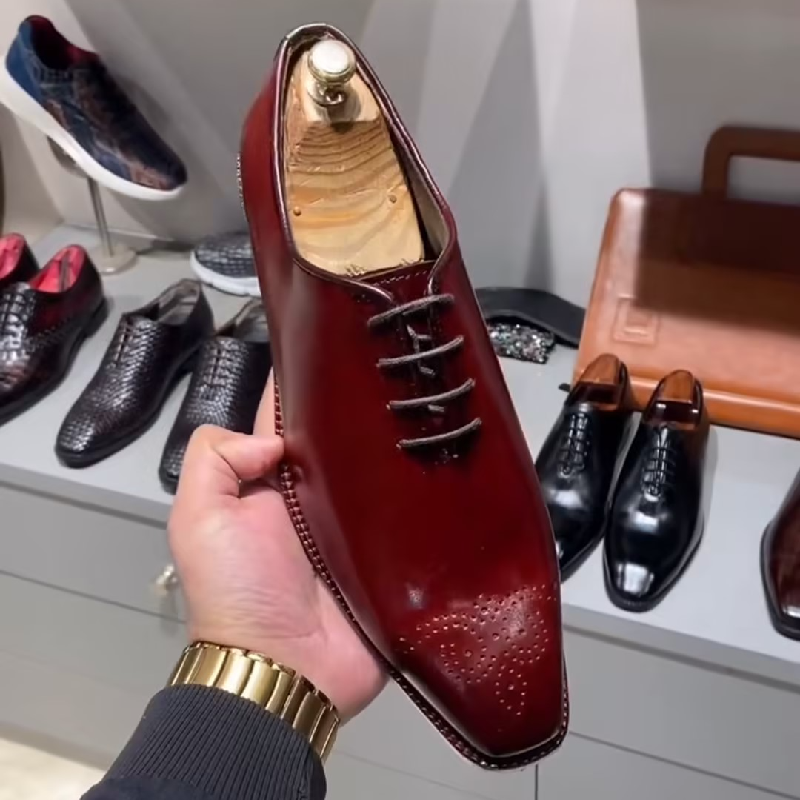 Handcrafted Luxury Burgundy Derby