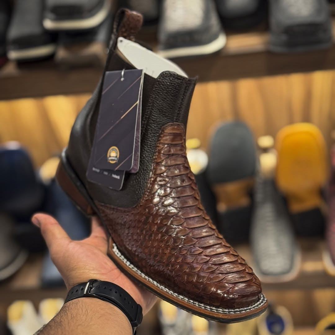 Brown Python Cowboy Boots