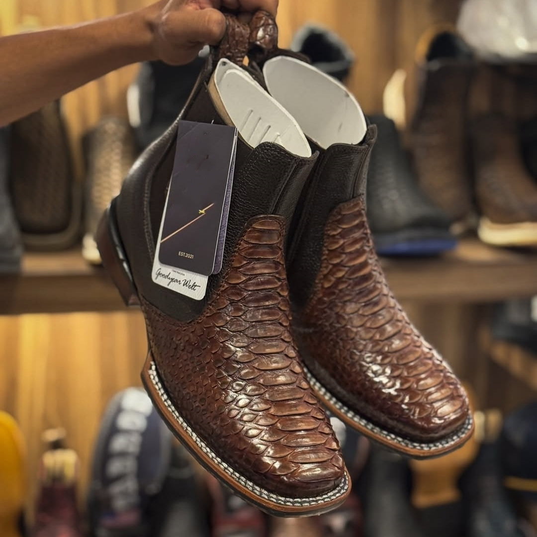 Brown Python Cowboy Boots