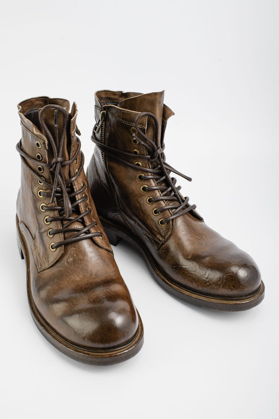 CURZON husk-brown military boots