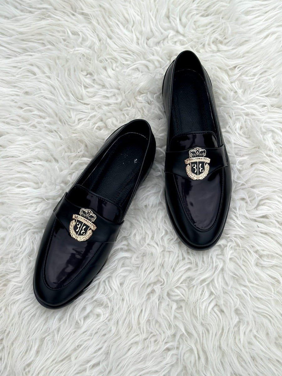 F-18 Black Billionaire Leather Shoes