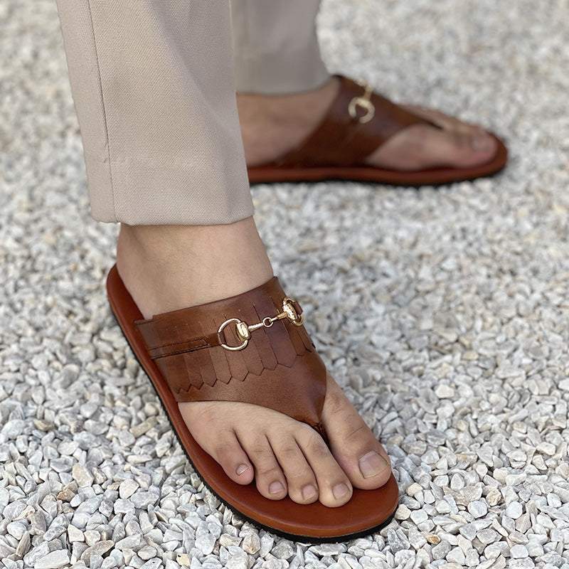 Hand Made Leather Chappal with buckle