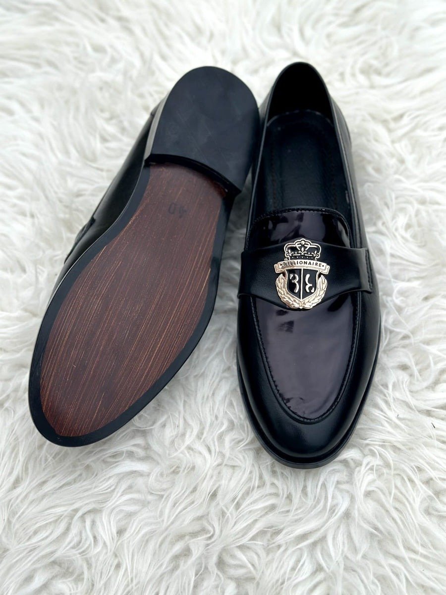 F-18 Black Billionaire Leather Shoes