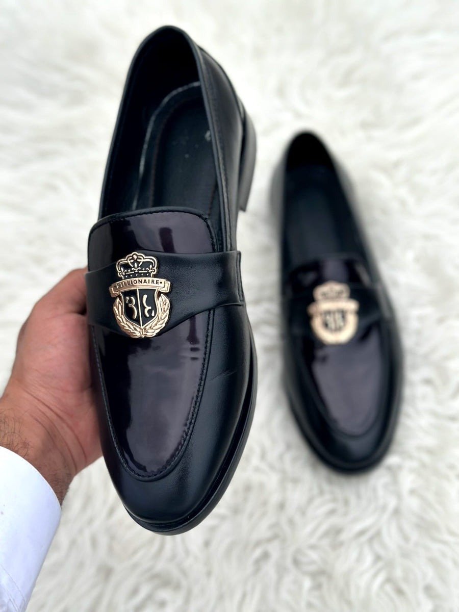 F-18 Black Billionaire Leather Shoes