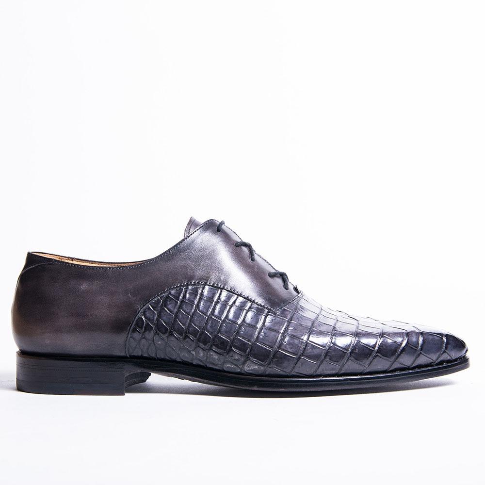 Saddle bi-material Oxford shoe