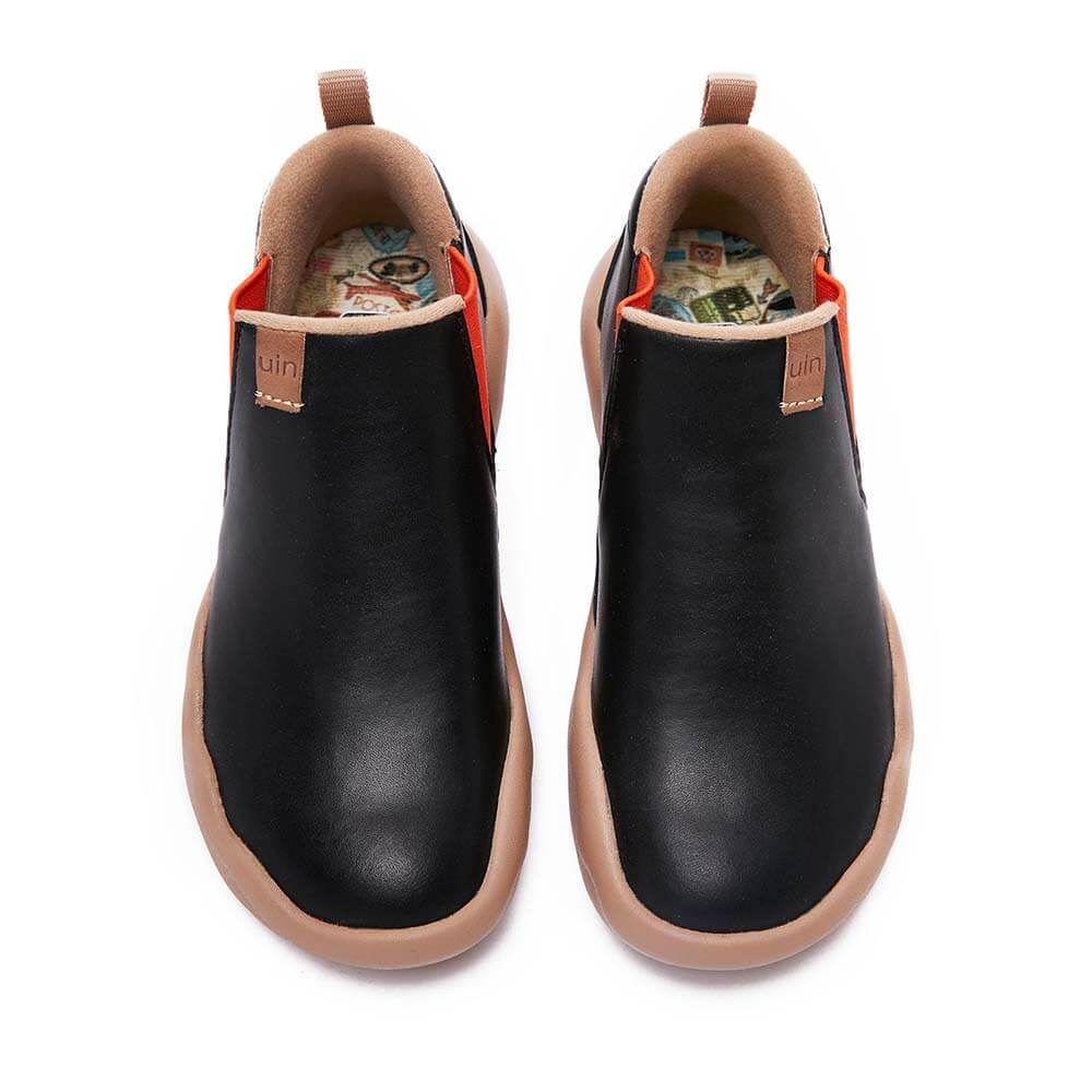 Granada Black Split Leather Boots Women