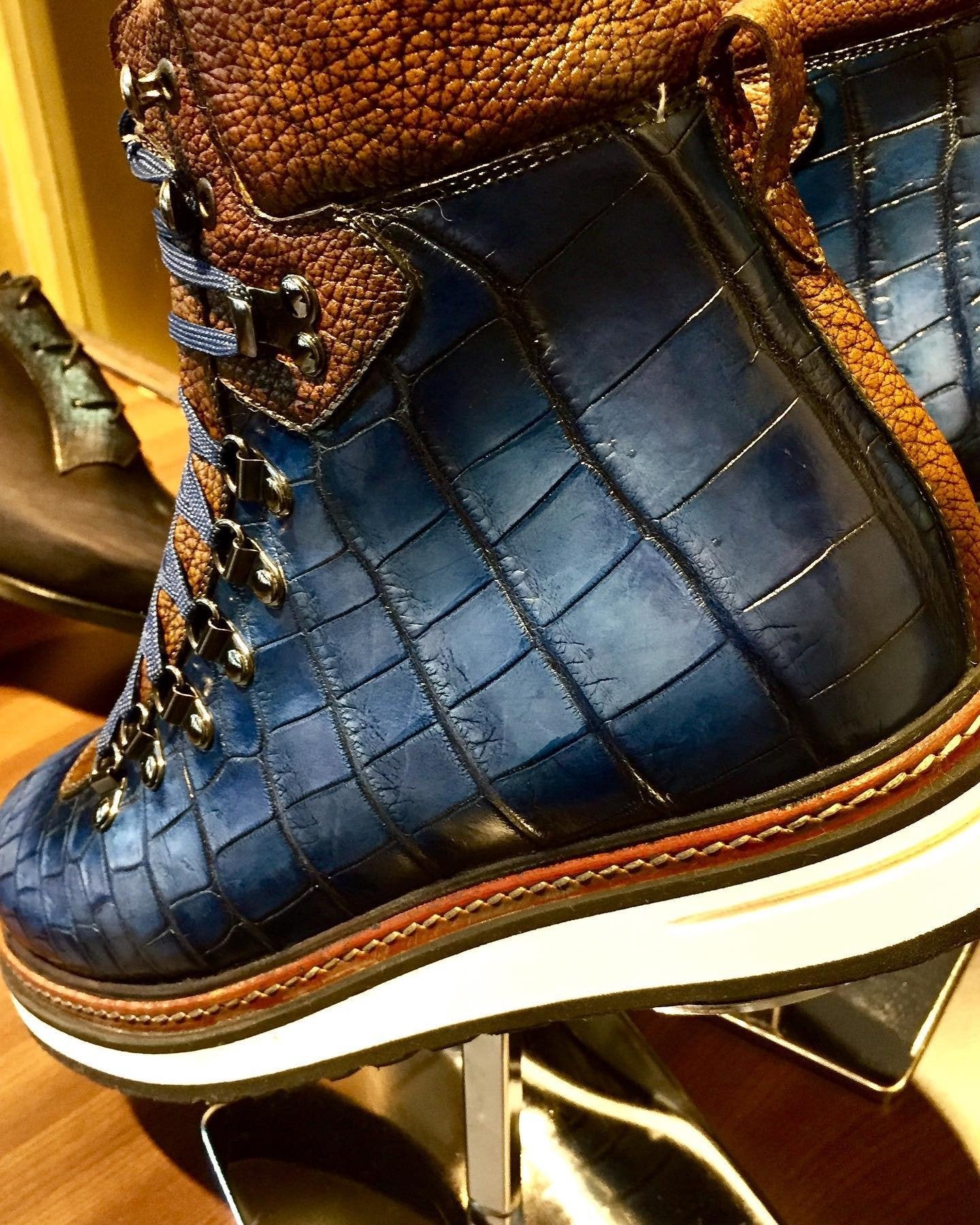 Croco leather online boots