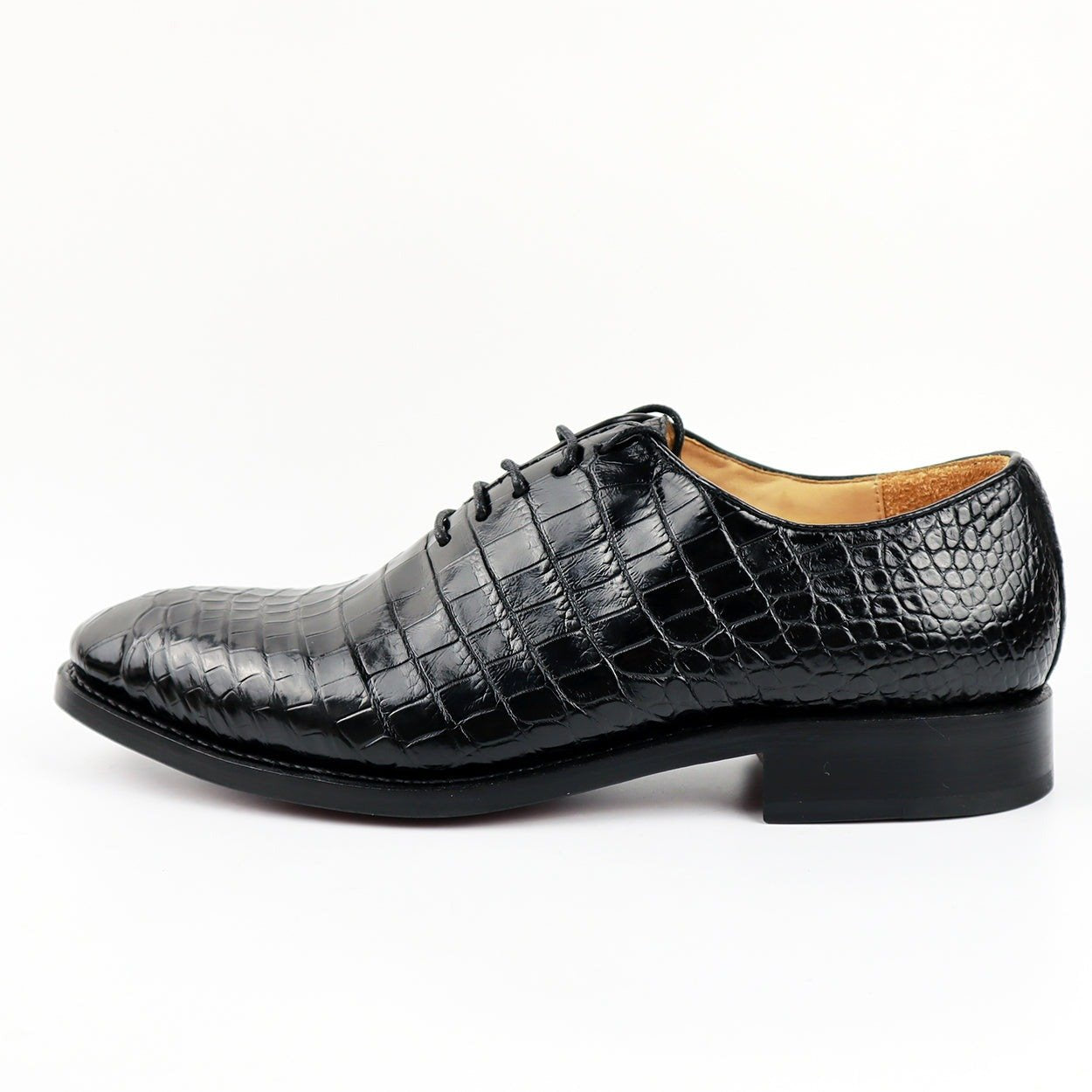 Men's Shoes Genuine Crocodile Alligator Skin Leather Handmade Black