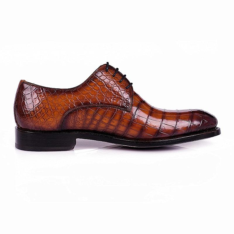 Men’s Genuine Alligator Leather Derby Shoes in Goodyear Welt