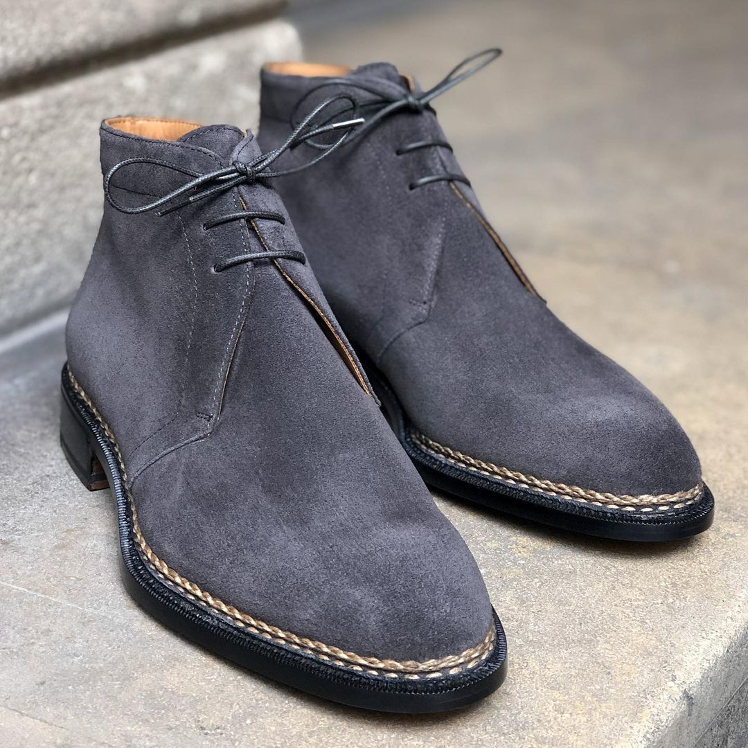 Ultimate Desert Boots - Gunmetal Suede leather