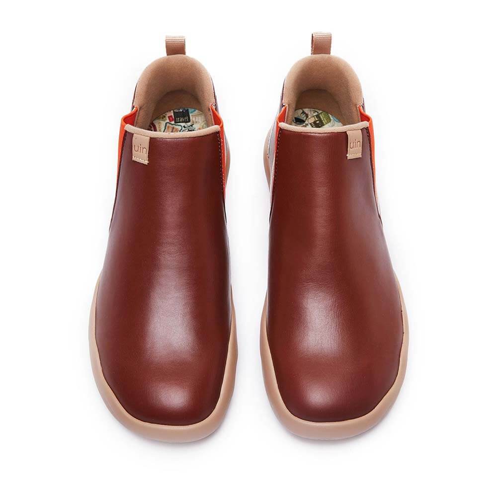 Granada Burgundy Split Leather Boots Women