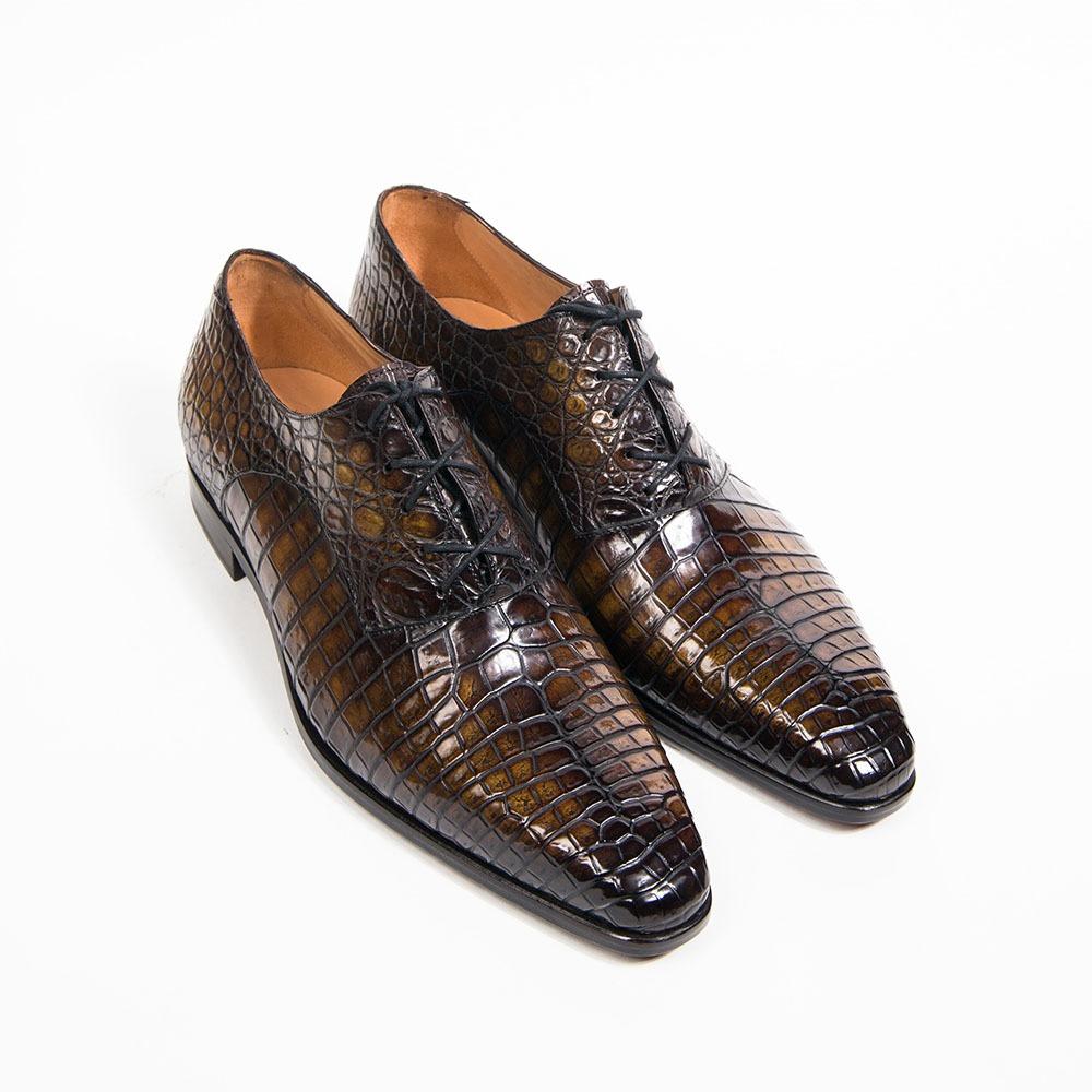 Saddle Crocodile Oxford shoe