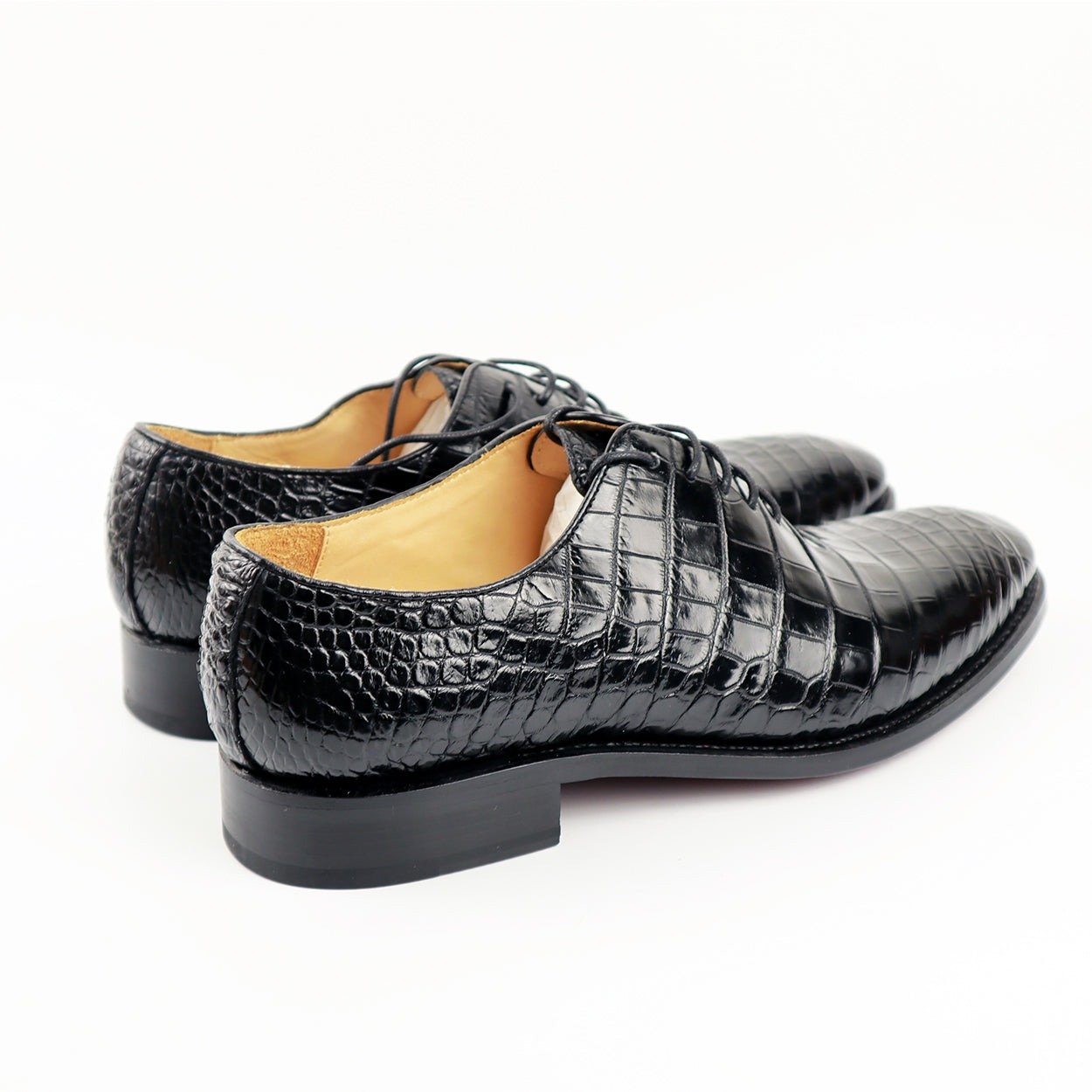 Men's Shoes Genuine Crocodile Alligator Skin Leather Handmade Black