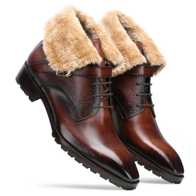 Stalwart Brown Designer Fur Boots