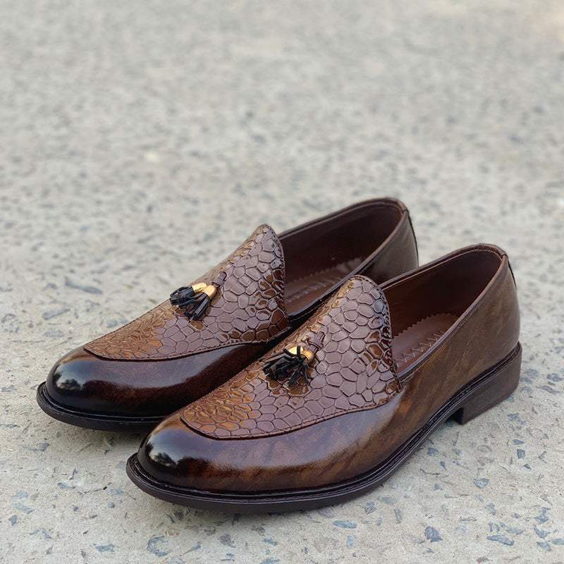 The Brown Textured Shoes