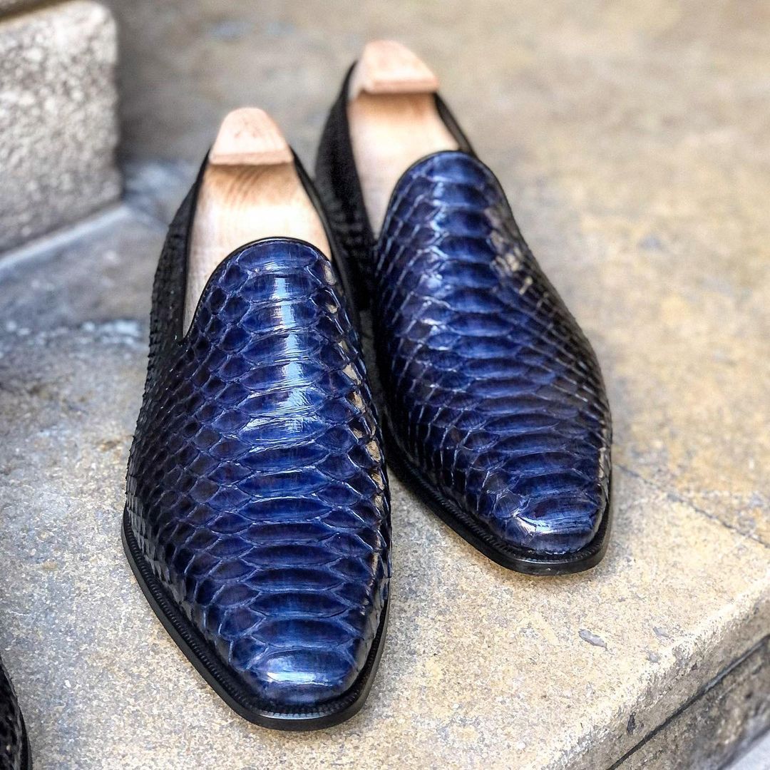 Ulysse Derby Shoe - Ultimate Blackish Blue Python