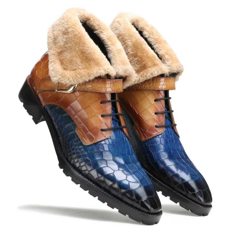 Stalwart Tanblue Designer Fur Boots