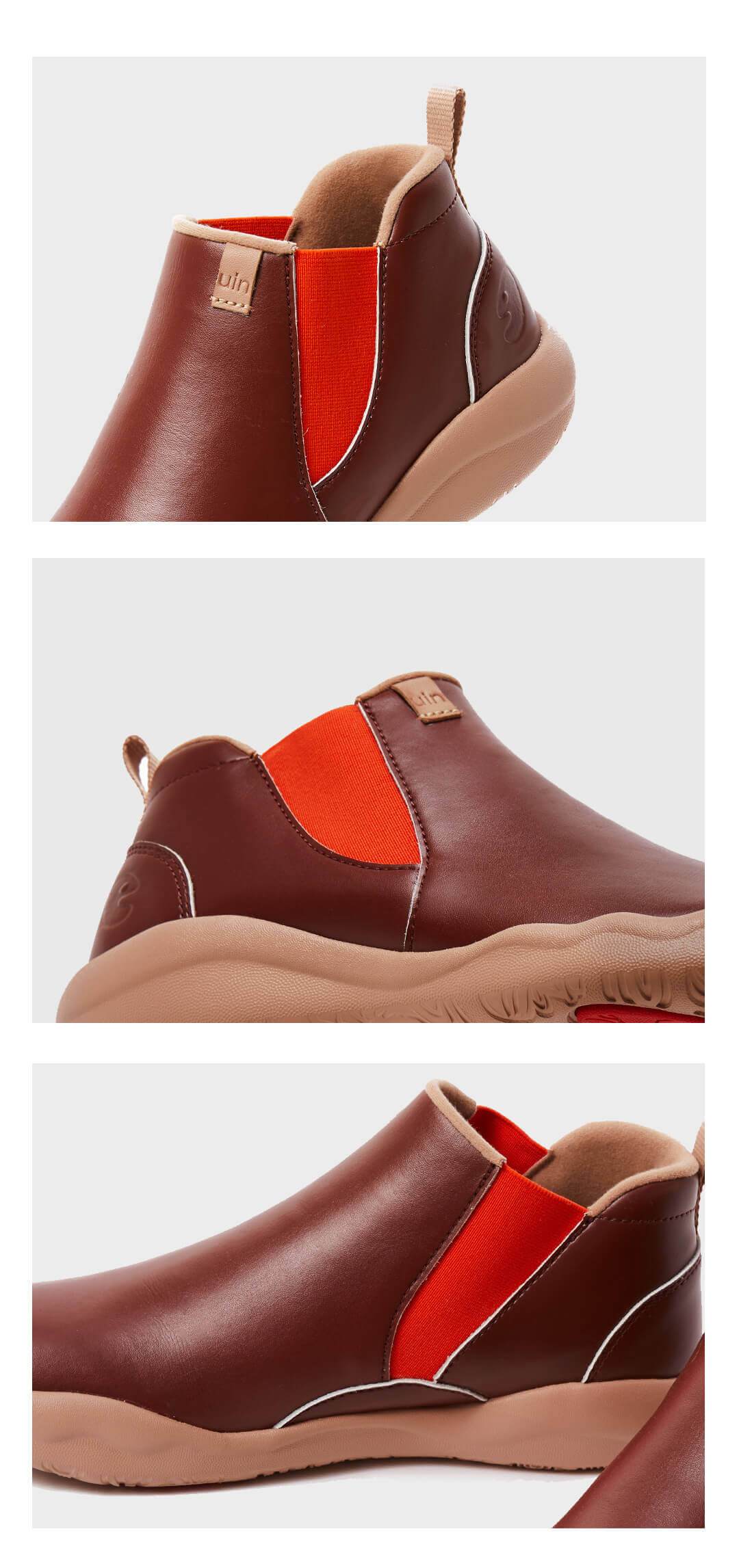 Granada Burgundy Split Leather Boots Women