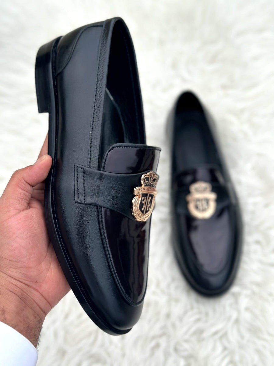 F-18 Black Billionaire Leather Shoes