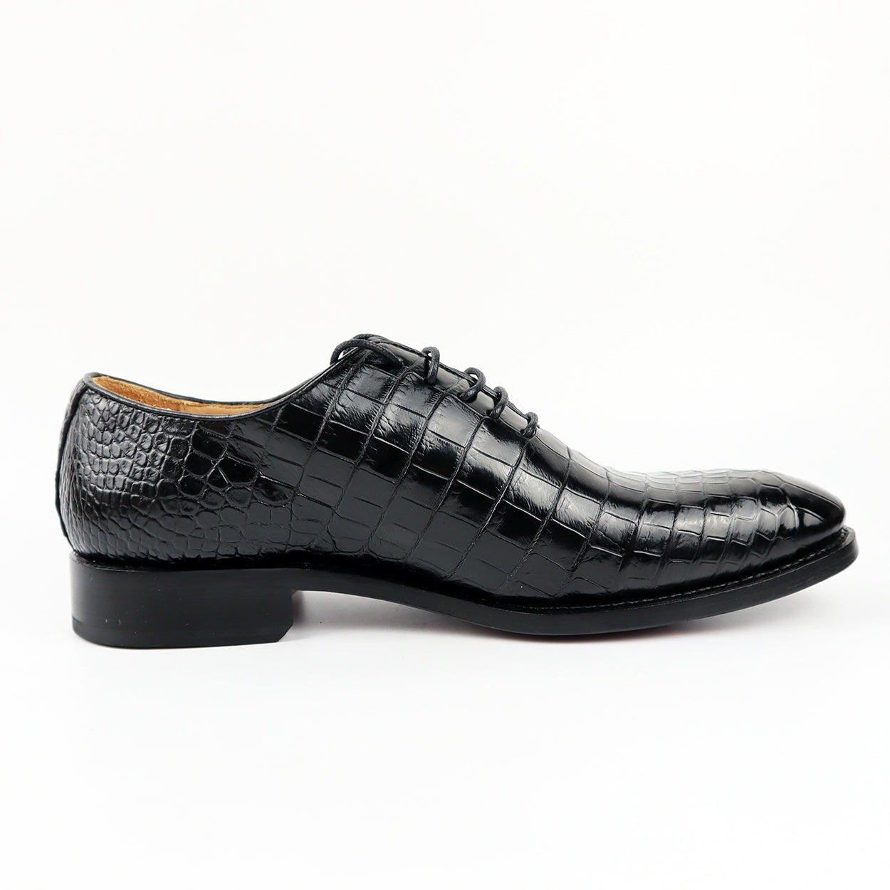 Men's Shoes Genuine Crocodile Alligator Skin Leather Handmade Black