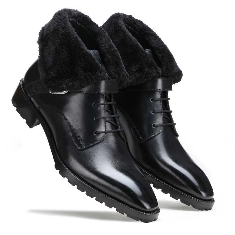 Stalwart Black Designer Fur Boots
