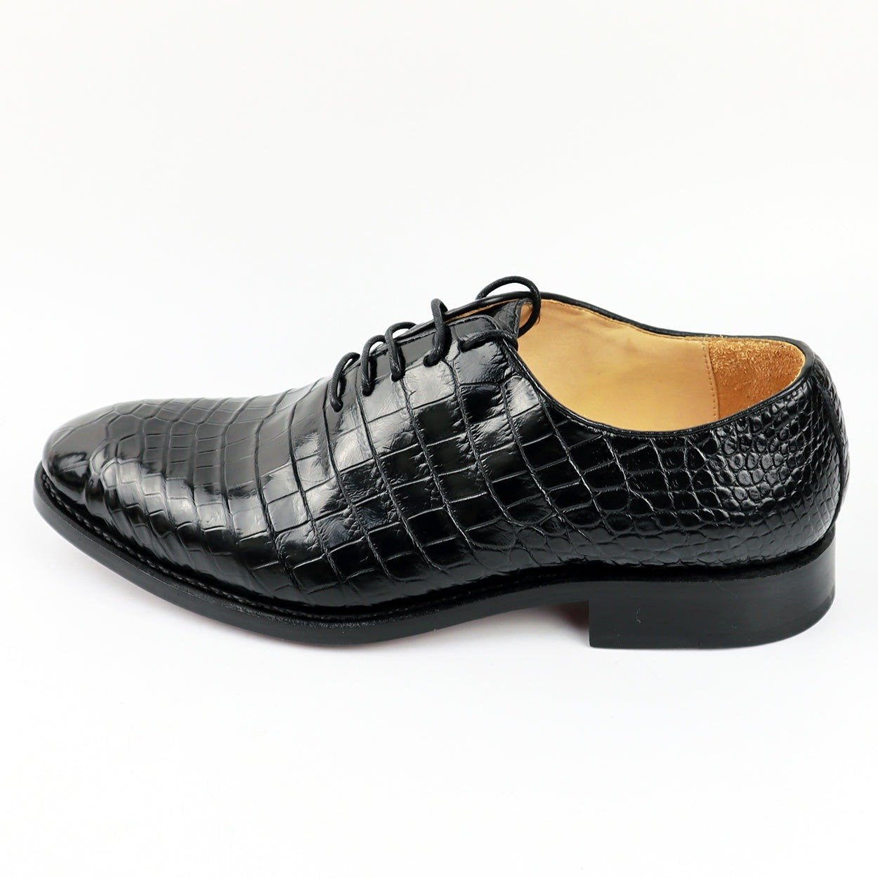 Men's Shoes Genuine Crocodile Alligator Skin Leather Handmade Black